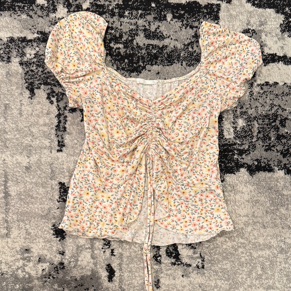 Floral Ruched Women's Top